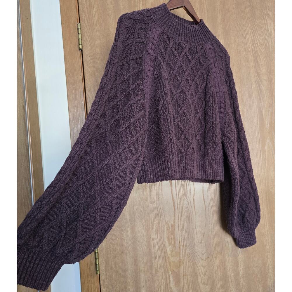 Free People Parfait Pullover Diamond Pattern Mockneck Sweater - Picture 4 of 11